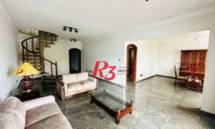 Cobertura com 4 dormitórios à venda, 495 m² por r$ 5.520.000,00 - boqueirão - santos/sp
