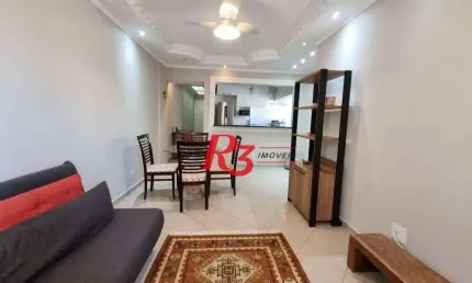 Apartamento com 1 dormitório para alugar, 46 m² por R$ 3.700,02/mês - Gonzaga - Santos/SP