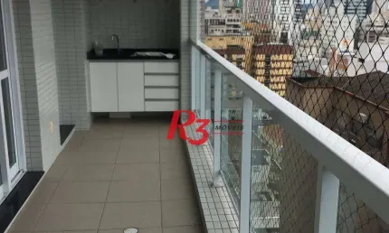 Apartamento com 1 dormitório para alugar, 57 m² por R$ 5.000,00/mês - Gonzaga - Santos/SP
