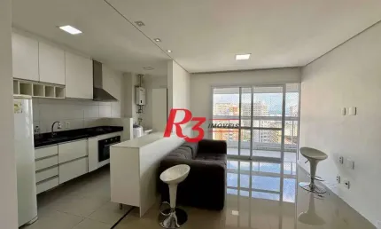 Apartamento com 1 dormitório para alugar, 57 m² por r$ 4.900,00/mês - gonzaga - santos/sp