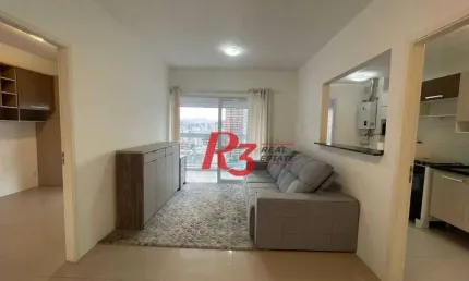 Apartamento com 1 dormitório para alugar, 57 m² por R$ 5.350,00/mês - Gonzaga - Santos/SP