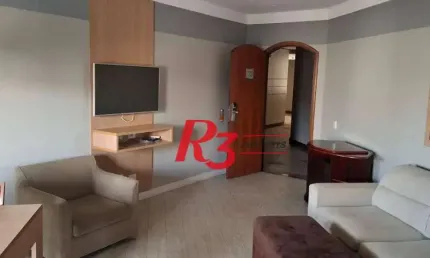 Flat com 1 dormitório para alugar, 48 m² por R$ 4.200,01/mês - Gonzaga - Santos/SP