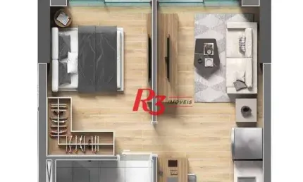 Studio com 1 dormitório à venda, 36 m² por r$ 320.232,00 - centro - são vicente/sp