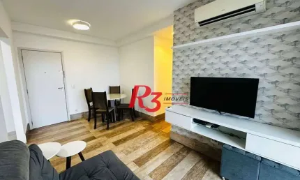 Apartamento com 1 dormitório para alugar, 50 m² por r$ 4.100,01/mês - macuco - santos/sp