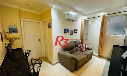 Apartamento com 1 dormitório, 38 m² - venda por r$ 359.000,00 ou aluguel por r$ 3.200,02/mês - boqueirão - santos/sp
