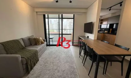 Apartamento com 1 dormitório para alugar, 59 m² por r$ 5.900,00/mês - ponta da praia - santos/sp