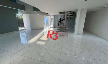 Sobrado com 3 dormitórios para alugar, 495 m² por r$ 15.000,00/mês - estuário - santos/sp