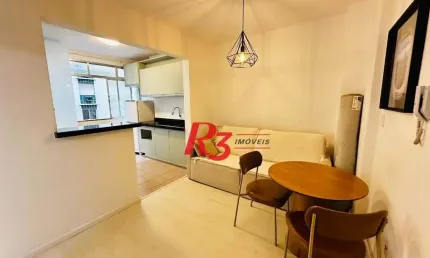 Apartamento com 1 dormitório para alugar, 50 m² por r$ 3.800,00/mês - gonzaga - santos/sp