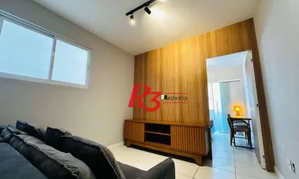 Apartamento com 1 dormitório para alugar, 50 m² por r$ 3.080,00/mês - gonzaga - santos/sp
