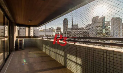 Apartamento com 4 dormitórios para alugar, 212 m² por r$ 17.000,00/mês - boqueirão - santos/sp