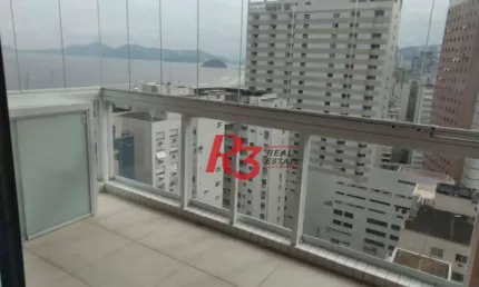 Apartamento com 1 dormitório para alugar, 46 m² por r$ 6.000,01/mês - boqueirão - santos/sp