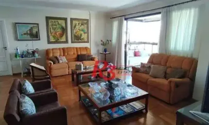 Apartamento com 4 dormitórios à venda, 242 m² - boqueirão - santos/sp
