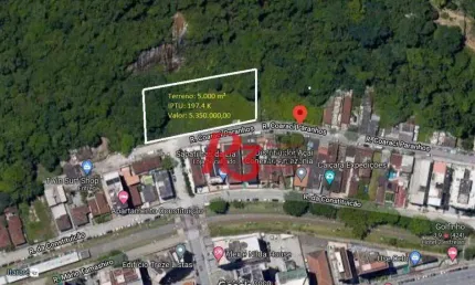 Terreno à venda, 5000 m² por R$ 5.350.000 - Itararé - São Vicente -SP