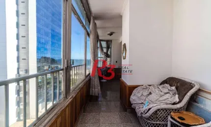 Apartamento com 3 dormitórios à venda, 207 m² - josé menino - santos/sp