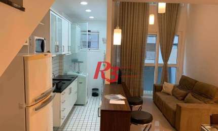 Loft com 1 dormitório, 69 m² - venda ou aluguel - Gonzaga - Santos/SP