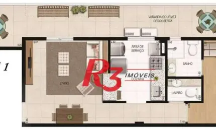 Apartamento Garden à venda, 70 m² por R$ 690.000,00 - Boqueirão - Santos/SP