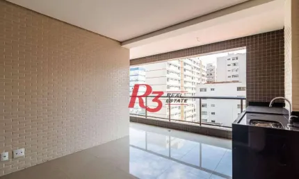Apartamento com 3 dormitórios à venda, 128 m² - embaré - santos/sp