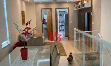 Casa sobreposta com 3 dormitórios à venda, 110 m² - Marapé - Santos/SP