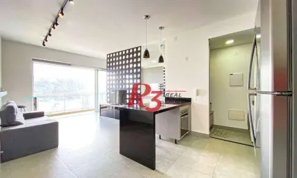 Apartamento com 1 dormitório para alugar, 53 m² por R$ 5.800,02/mês - Pompéia - Santos/SP