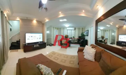 Casa Village para venda, 3 dorm (1 suíte),2 vagas no Estuário em Santos. SP