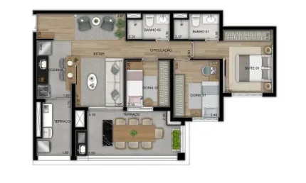 Apartamento para Venda em São Paulo, Vila Aricanduva, 3 dormitórios, 1 suíte, 2 banheiros, 1 vaga