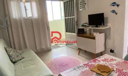 Apartamento com 1 quarto, Guilhermina, Praia Grande - R$ 250 mil, Cod: 7573