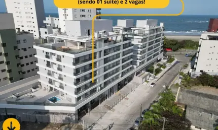 Amplo apartamento em edifício club na quadra do mar!