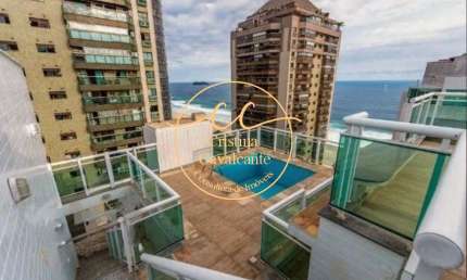 Luxuosa Cobertura Triplex à Venda na Barra da Tijuca - 4 Quartos, 2 Suítes, 370m², Varanda, Piscina - Posto 4
