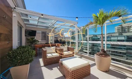 Cobertura de Luxo no Recreio dos Bandeirantes - 3 Quartos, 153m², 2 Vagas de Garagem, Área Gourmet - RJ