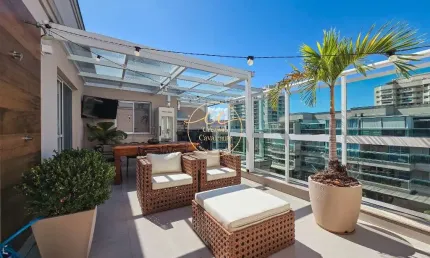 Cobertura de luxo no recreio dos bandeirantes - 3 quartos, 153m², 2 vagas de garagem, área gourmet - rj