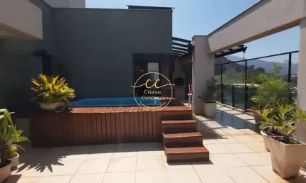 Pechincha/scenarium - cobertura duplex à venda com 4 quartos, 2 suítes, 167m², 2 vagas, piscina e área gourmet