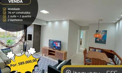 Apartamento para Venda em São Francisco do Sul, Itaguaçú, 2 dormitórios, 1 suíte, 2 banheiros, 1 vaga
