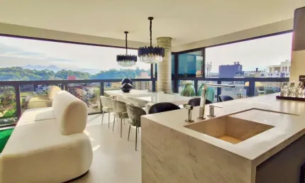 Apartamento novo mobiliado e decorado,  alto padrão à venda  no bairro América, Joinville-SC.  Apartamento  com 1 suíte master + 2 suítes,   sala de e