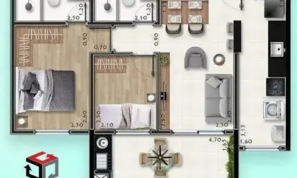 Apartamento à venda 2 quartos 1 suíte 1 vaga Bocaina - Mauá - SP