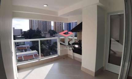 Apto no Campestre de 78 m², com varanda gourmet, andar alto, vista livre, 2 suítes, 2 vagas + depósito.