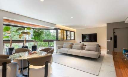 Manso Oscar Peterson na Vila Nova Conceição, Apartamento Mobiliado  de 159m² com 2 suítes, 2 vagas.