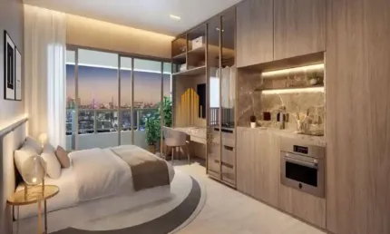 Condomínio Gio Jardins no Jardim América, Studio de 22m² com 1 dormitório, sem vaga.