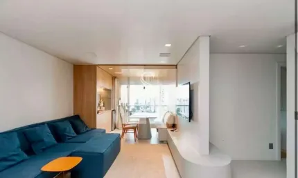 Condomínio Code Campo Belo - apartamento mobiliado de 72m2 com 2 quartos, sendo 1 suite, 2 banheiros