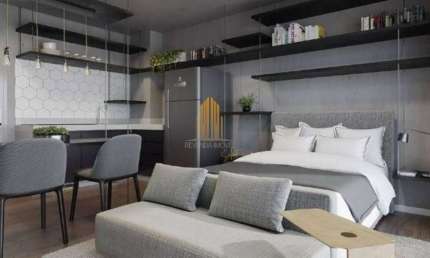 Condominio On Melo Alves em Cerqueira Cesar, Studio de 45m² com 1 dormitório, varanda, sem vaga.