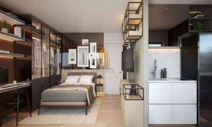 Condomínio Arvorys da Vila Madalena, Studio á venda com 34m² 1 Dormitórios, 1 banheiros, com sacada