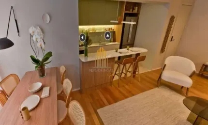 Condomínio barô higienópolis - apartamento de 50m² com 2 dormitórios, sala, banheiro e vaga.