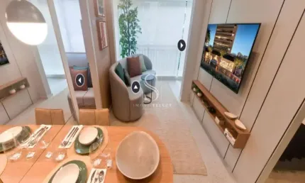 Condomínio nex one aimberê - studio de 84m² com 2 dormitórios, banheiro e varanda.