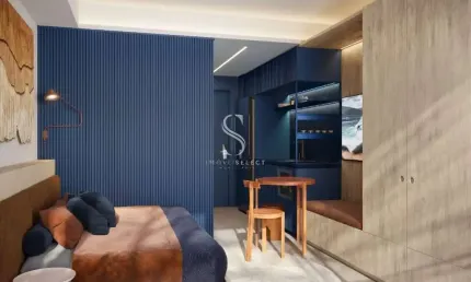 Condominio Uapé em Higienópolis, Studio de 25m² com 1 dormitório, terraço, sem vaga.