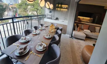 Condomínio edifício insígna campo belo, apartamento 130m², 3 suítes, 1 lavabo, 2 vagas