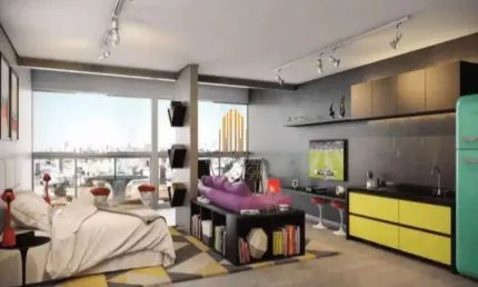 EDIFICIO CHARLES BIGOT, POMPEIA- APARTAMENTO DE 25m² COM 1 DORMITÓRIO , 1 BANHEIRO E NÃO POSSUI VAGA
