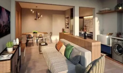 Condomínio praça saúde, apartamento de 57m² com 1 suíte, 1 vaga.