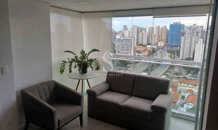 Condomínio B 103 no Brooklin, Apartamento Mobiliado de 42m² com 1 dormitório, 1 vaga.