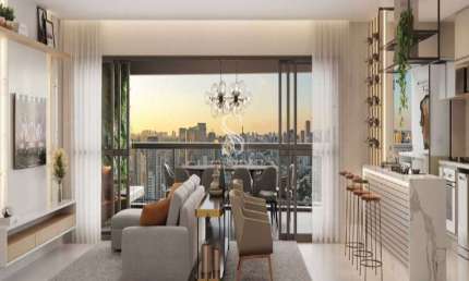 CONDOMINIO LEDGE BROOKLIN- APARTAMENTO DE 31m² COM 1 DORMITÓRIO, 1 BANHEIRO, VARANDA E NÃO POSSUI VA