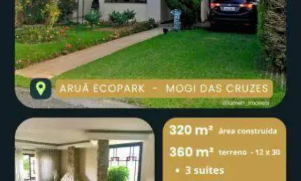 Sobrado com 3 dormitórios à venda, 320 m² por R$ 1.850.000 - Aruã Eco Park - Mogi das Cruzes/SP