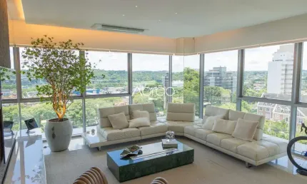 Apartamento de alto padrão mobiliado e decorado com 3 quartos (suítes) e vista para o Parque Barigui – Ecoville, Curitiba - 245 m² | Ref 425